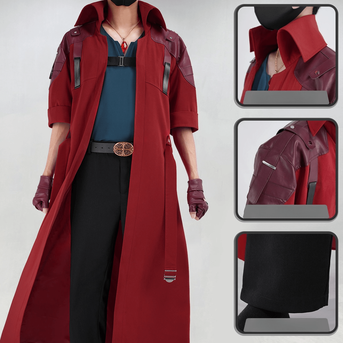 Devil May Cry 5 Dante Leather Coat Halloween Cosplay Jacket Outfit - Coscosmos