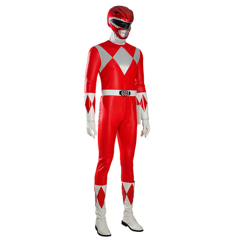 MMPR Red Ranger Suit Costume Cosplay Jumpsuit