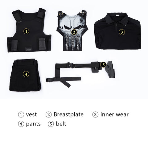 Marvel Spider Man 4 The Punisher Cosplay Costume