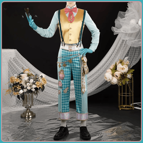 Disney Twisted - Wonderland Floyd Leech White Rabbit Festival Outfit Cosplay Costume - Coscosmos