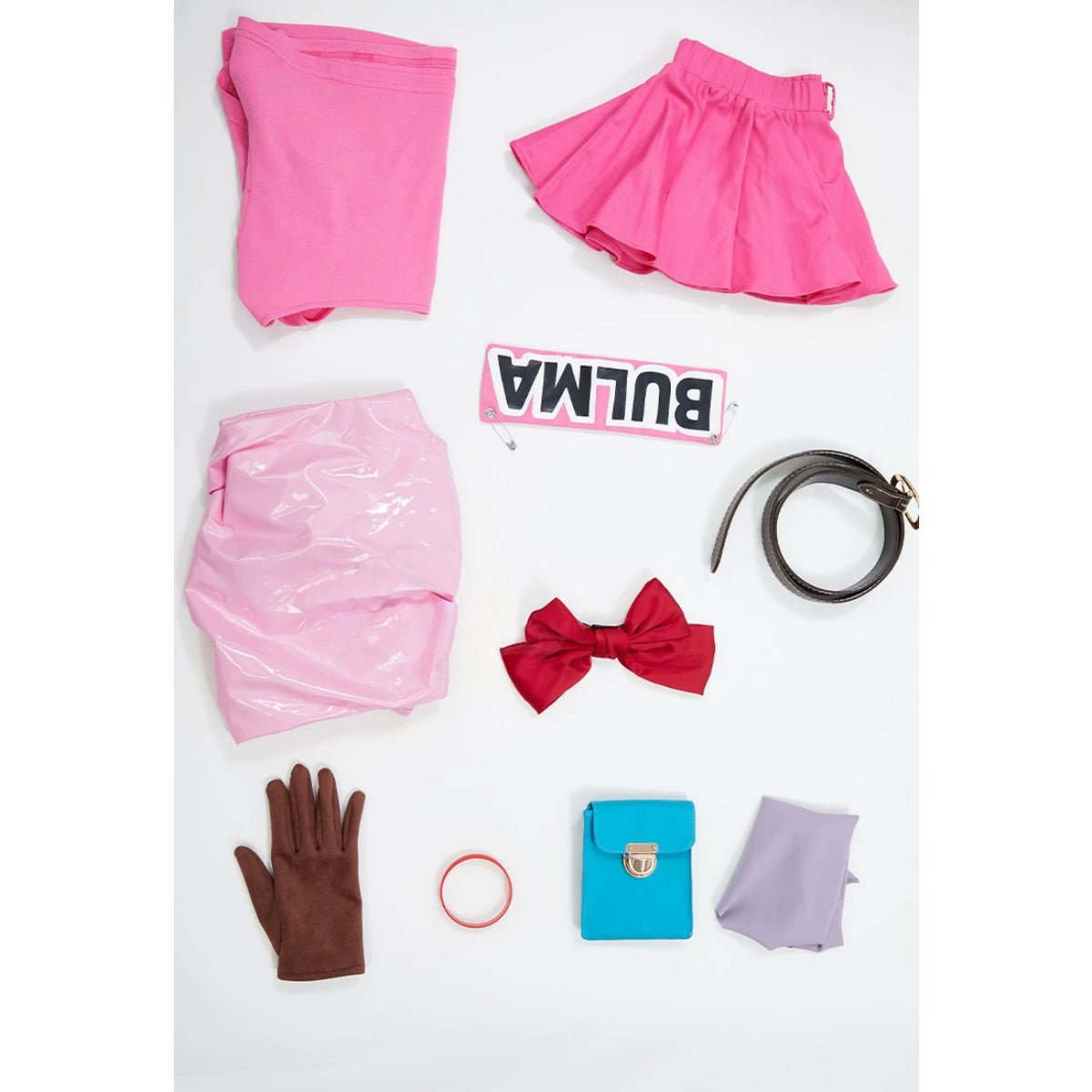 Dragon Ball Bulma PU Leather Dress Cosplay Costume - Coscosmos