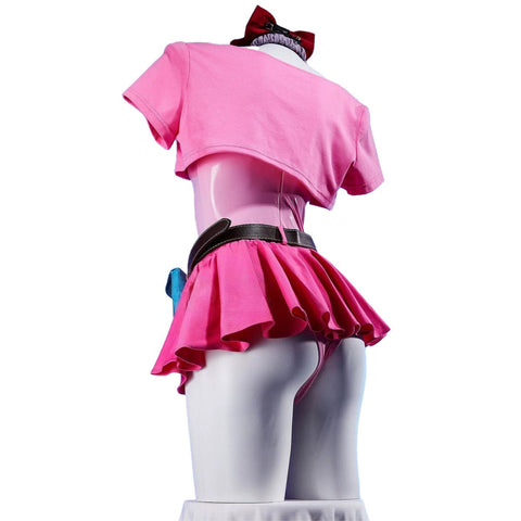 Dragon Ball Bulma PU Leather Dress Cosplay Costume - Coscosmos
