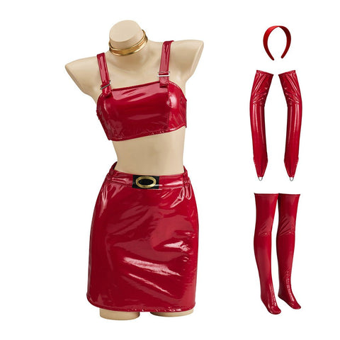 Dragon Ball Cosplay Costume - Bulma's Sexy Leather Skirt Complete Cosplay Outfit - Coscosmos