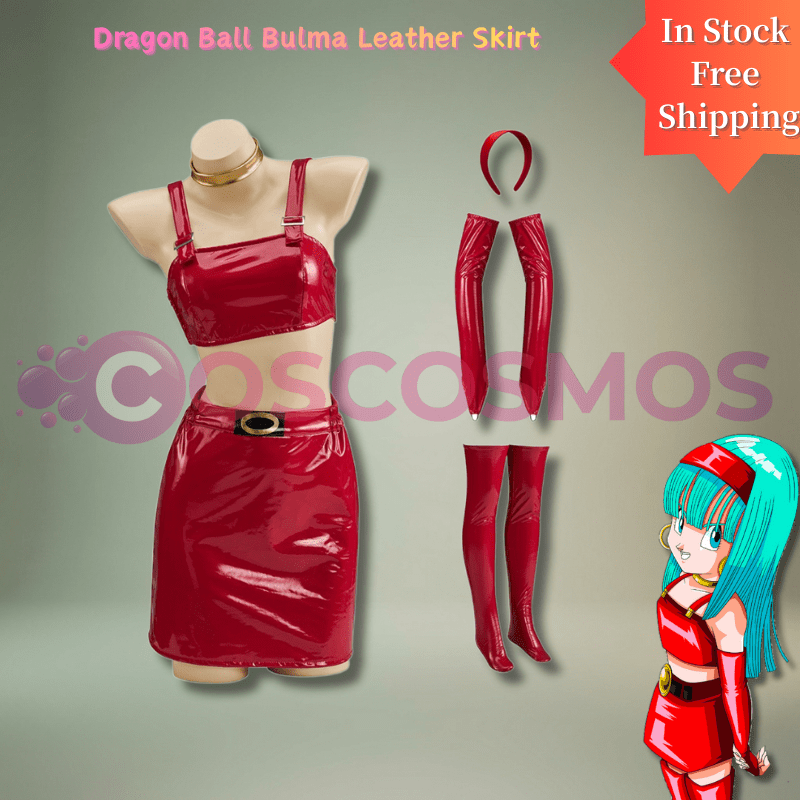 Dragon Ball Cosplay Costume - Bulma's Sexy Leather Skirt Complete Cosplay Outfit - Coscosmos