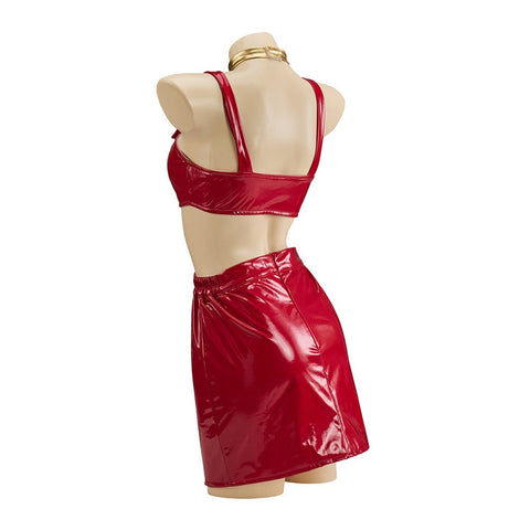 Dragon Ball Cosplay Costume - Bulma's Sexy Leather Skirt Complete Cosplay Outfit - Coscosmos