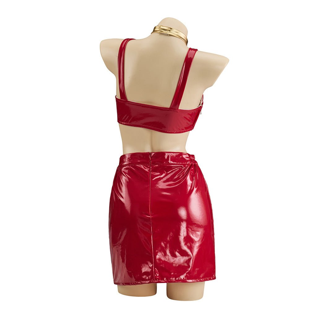 Dragon Ball Cosplay Costume - Bulma's Sexy Leather Skirt Complete Cosplay Outfit - Coscosmos