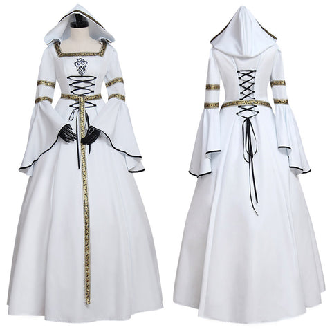 Women's Medieval Victorian Renaissance Wedding Dress Halloween Carnival Party Vampire Cosplay Ball Gown