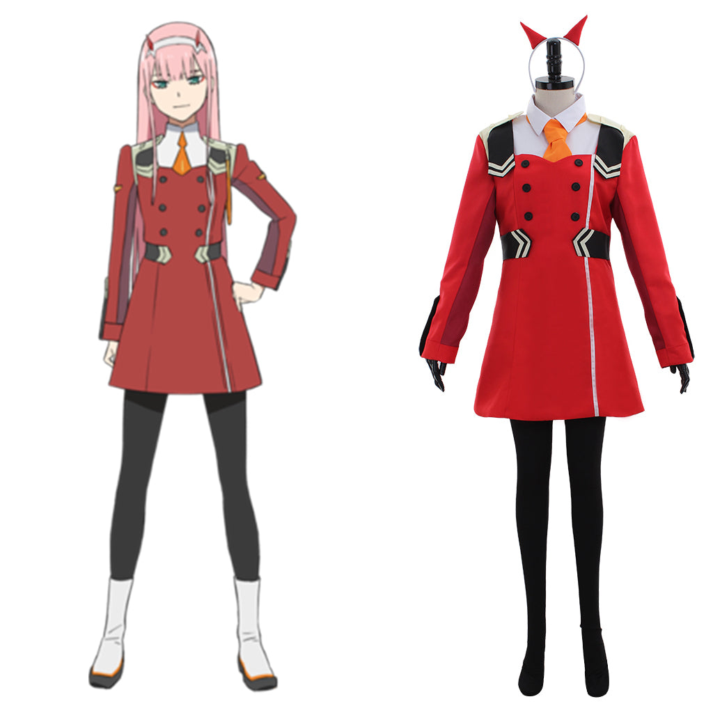 DARLING in the FRANXX Zero Two Code:002 Uniform Dress Cosplay Costume Red