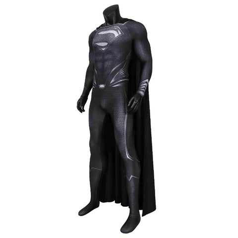 Justice League Man of Steel Superman Clark Kent Black Cosplay Costume for Kids & Adults