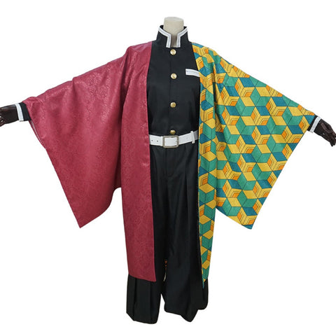 Men's Tomioka Giyu Water Hashira Cosplay Costume Full Set - Demon Slayer