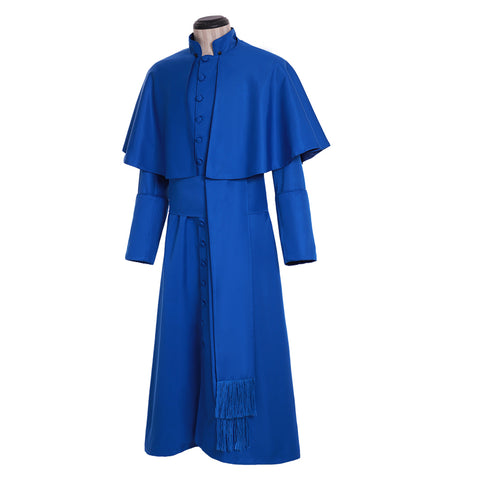 Roman Priest Cassock Costume - Catholic Clergy Robe with Shawl & Belt for Men | Cosplay Series