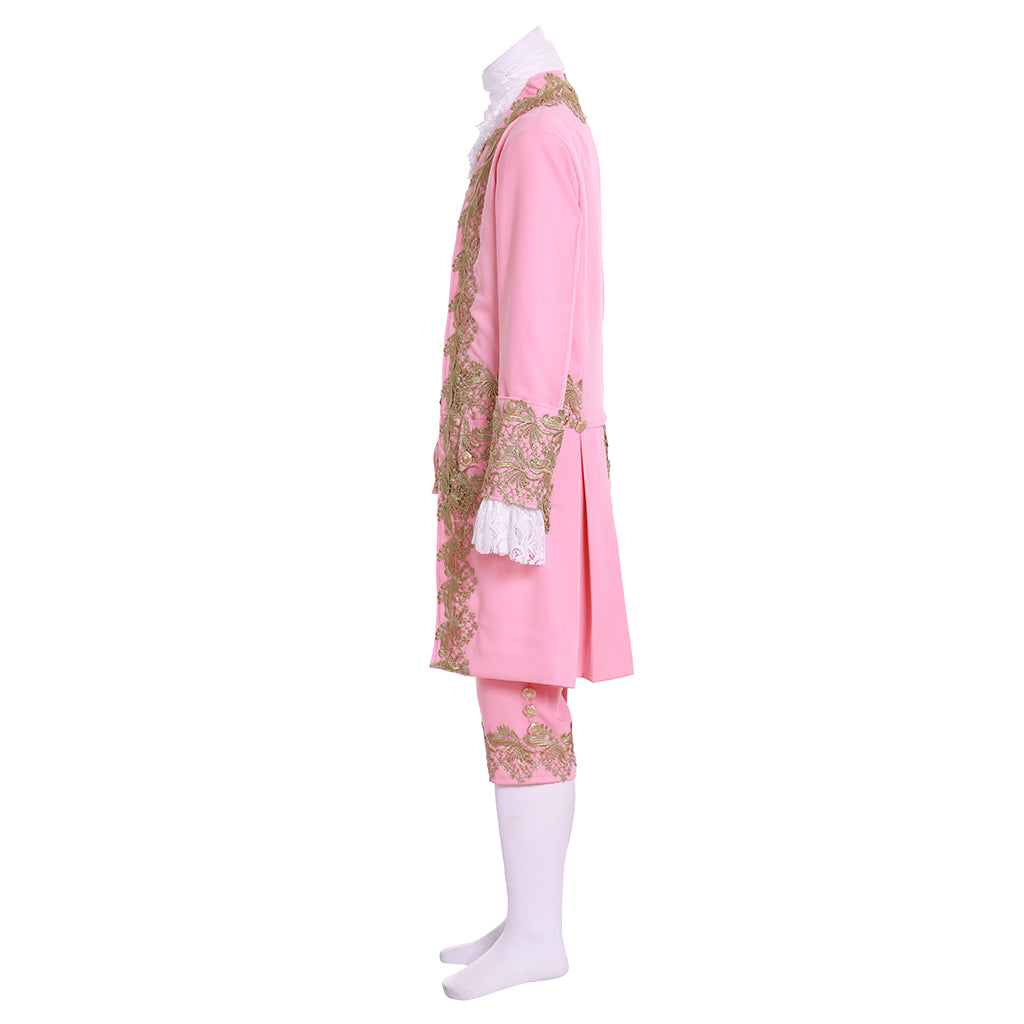 18th Century Men’s Colonial Rococo Suit - Pink Regency Court Outfit