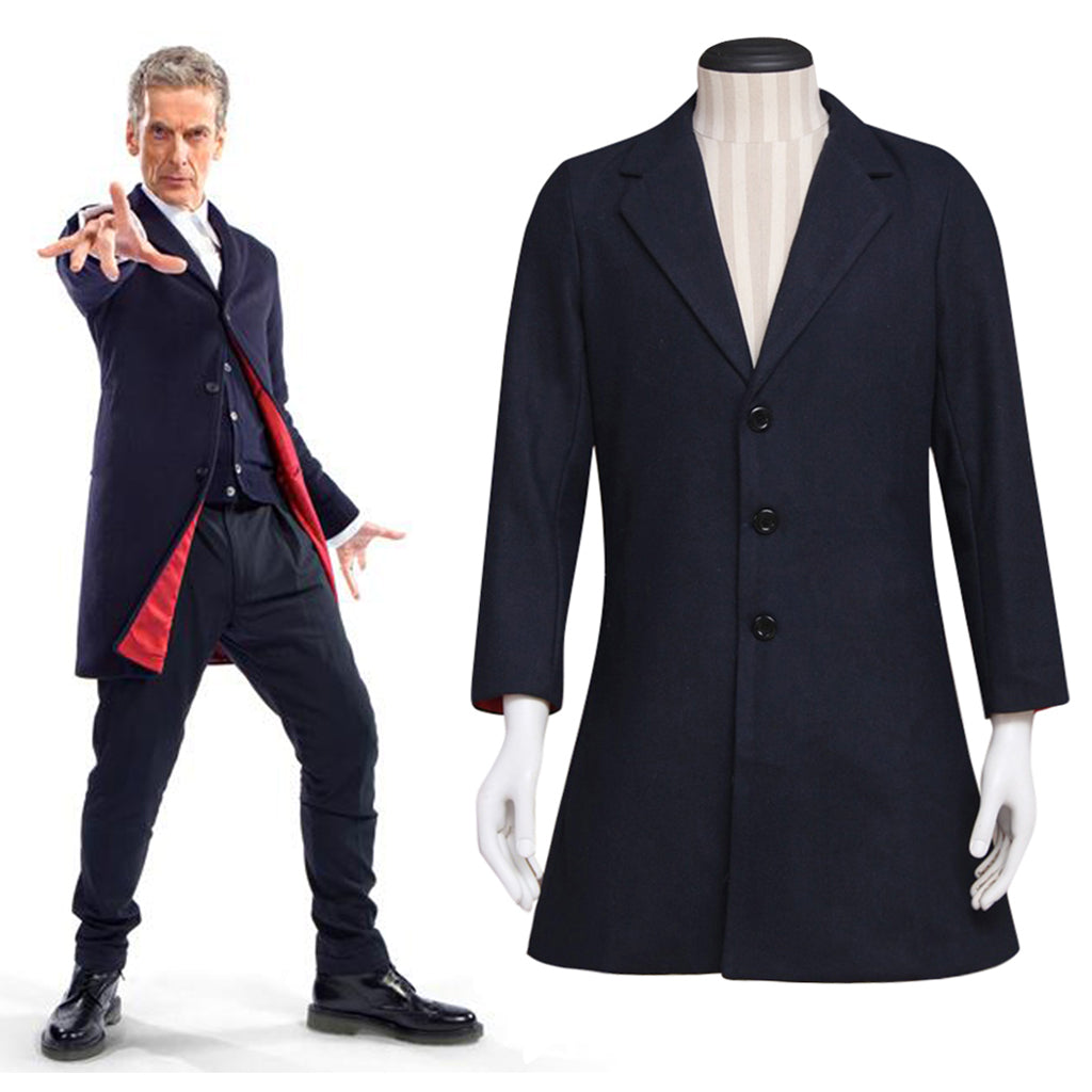 Time Traveller Costume for Men - Trench Coat Cosplay for Men - Who 12 Doctor Dr Capaldi Long Coat Collection