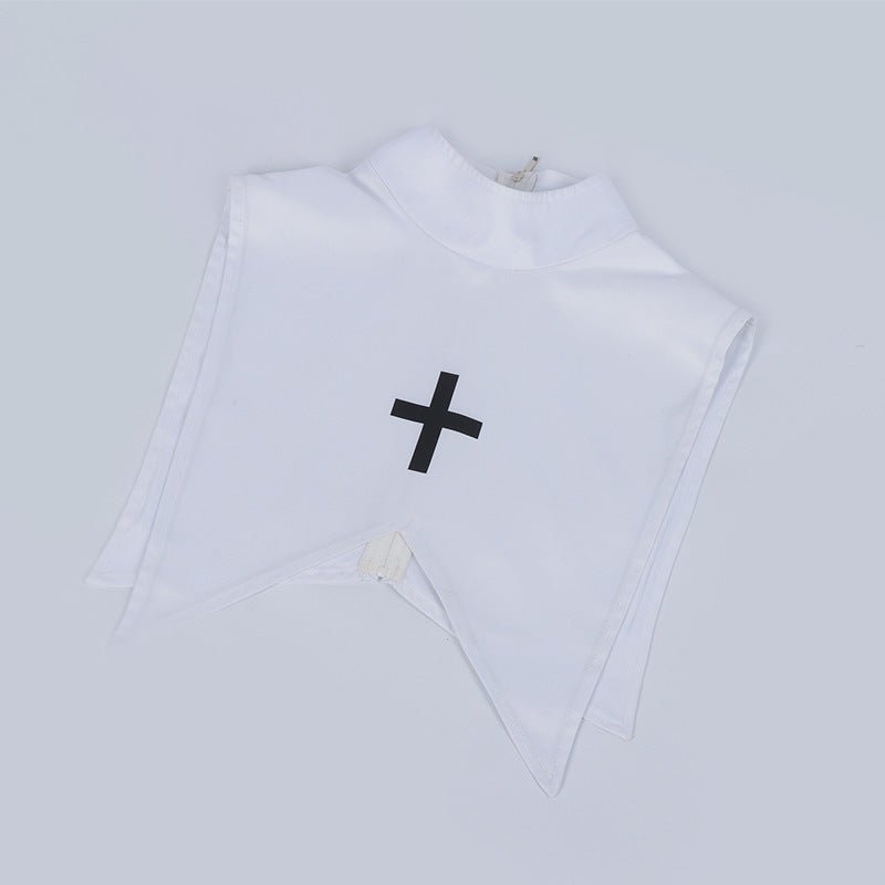 Easter Foreign Trade Spring and Autumn New Nun Costume Long Sleeve Cosplay Dress Lace Plain Color Dress Suit - Coscosmos