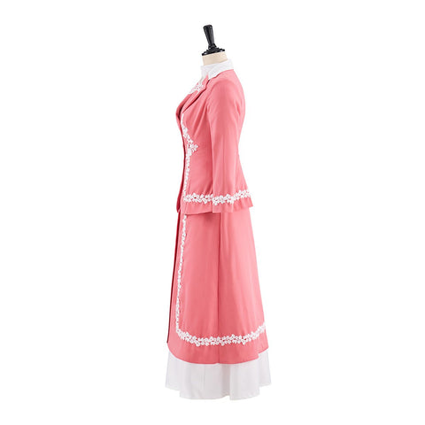 Edward Pink Cosplay Costume Outfit - Cosplay Dress, Elegant Pink Skirt Set - Coscosmos