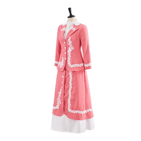 Edward Pink Cosplay Costume Outfit - Cosplay Dress, Elegant Pink Skirt Set - Coscosmos