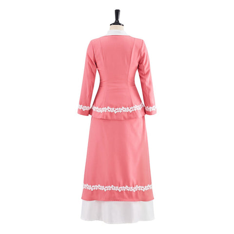 Edward Pink Cosplay Costume Outfit - Cosplay Dress, Elegant Pink Skirt Set - Coscosmos