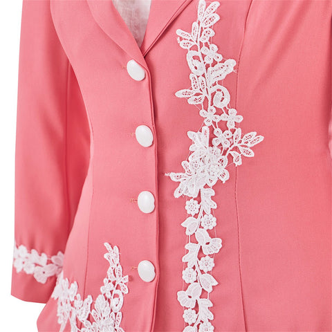 Edward Pink Cosplay Costume Outfit - Cosplay Dress, Elegant Pink Skirt Set - Coscosmos