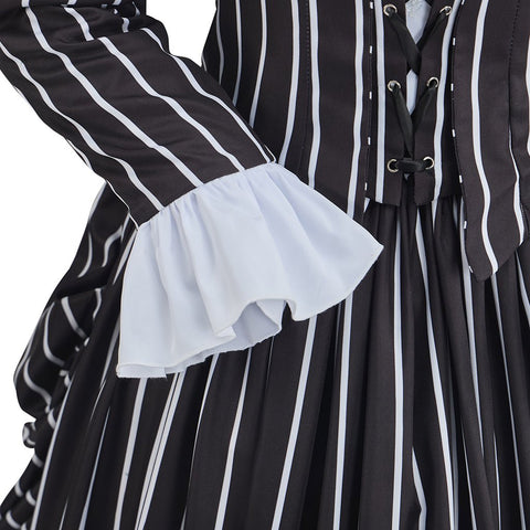 Elegant The Nightmare Before Christmas Jack Skellington Black Victorian Dress - Coscosmos