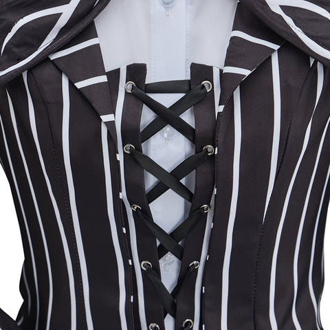 Elegant The Nightmare Before Christmas Jack Skellington Black Victorian Dress - Coscosmos
