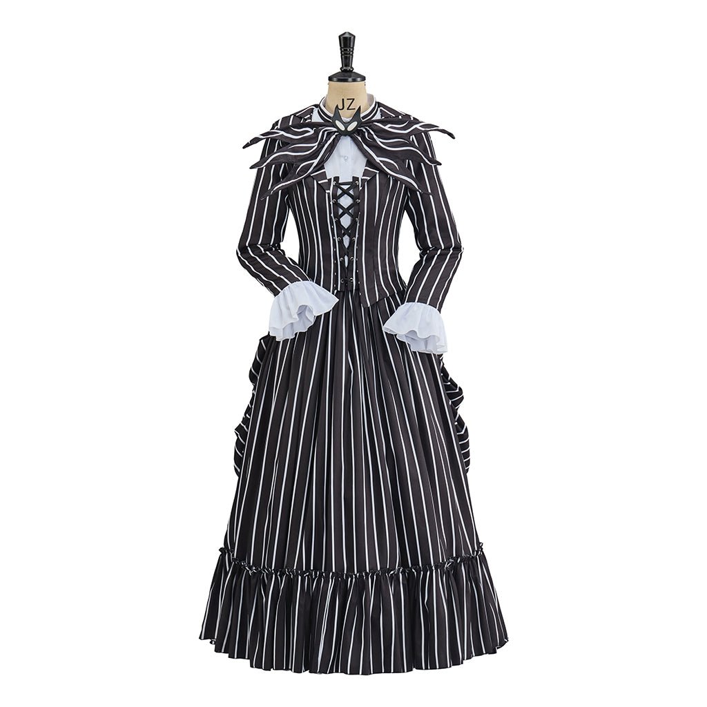Elegant The Nightmare Before Christmas Jack Skellington Black Victorian Dress - Coscosmos
