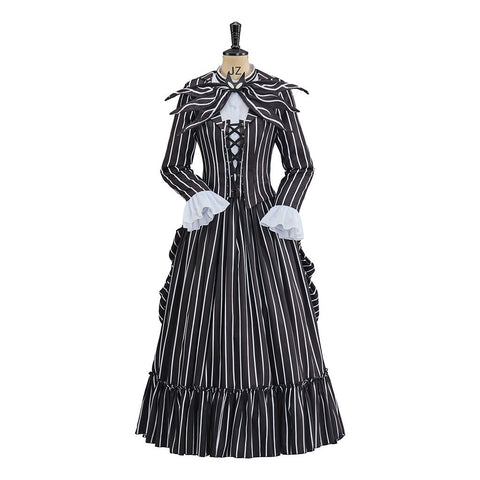 Elegant The Nightmare Before Christmas Jack Skellington Black Victorian Dress - Coscosmos