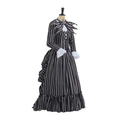 Elegant The Nightmare Before Christmas Jack Skellington Black Victorian Dress - Coscosmos