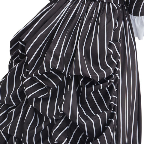 Elegant The Nightmare Before Christmas Jack Skellington Black Victorian Dress - Coscosmos