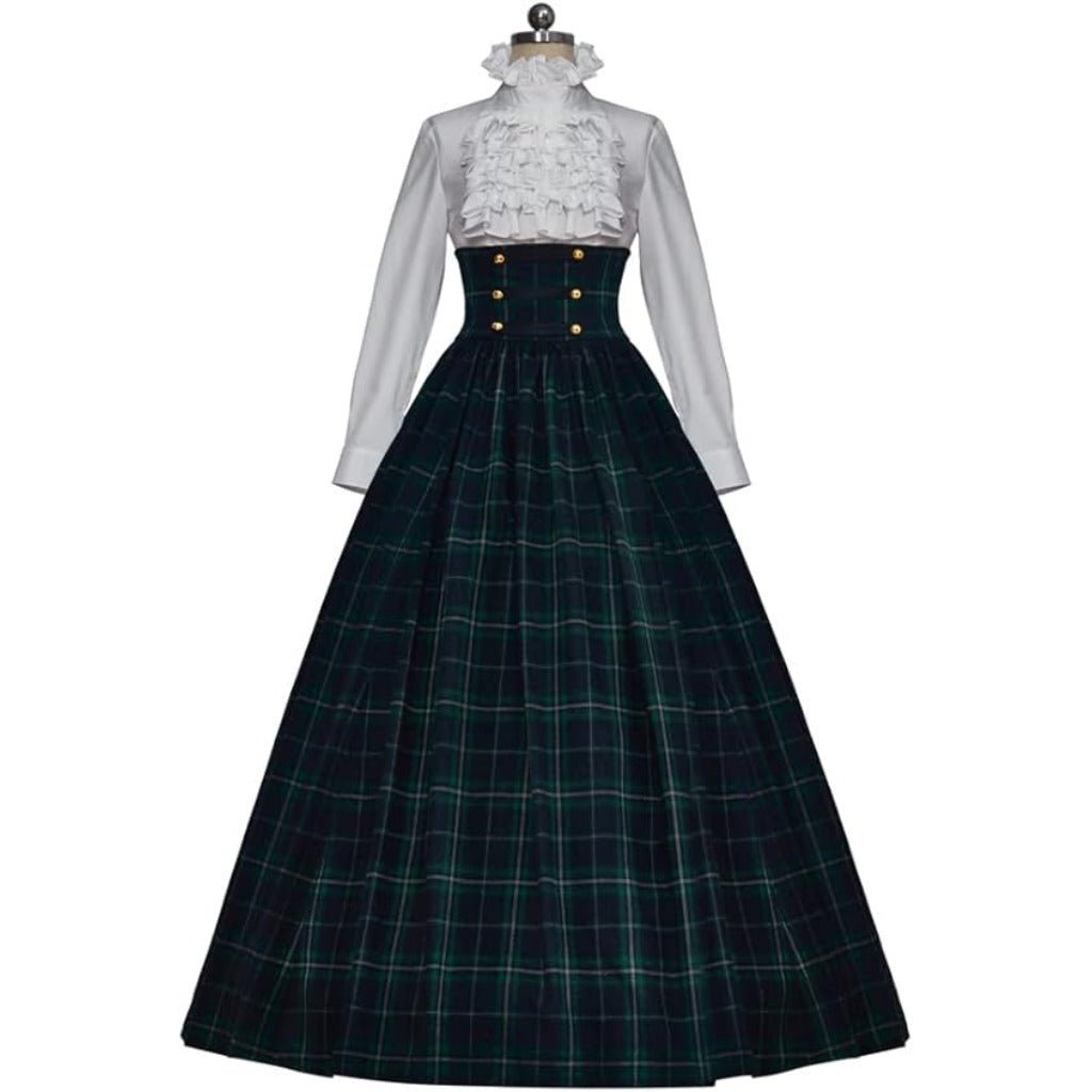 Elegant The Nightmare Before Christmas Sally Green Plaid Dress - Coscosmos
