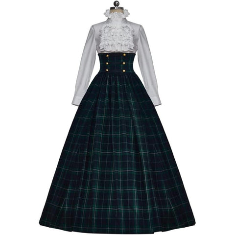 Elegant The Nightmare Before Christmas Sally Green Plaid Dress - Coscosmos