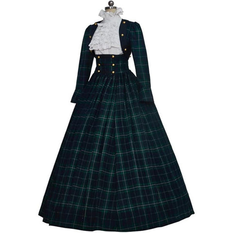 Elegant The Nightmare Before Christmas Sally Green Plaid Dress - Coscosmos