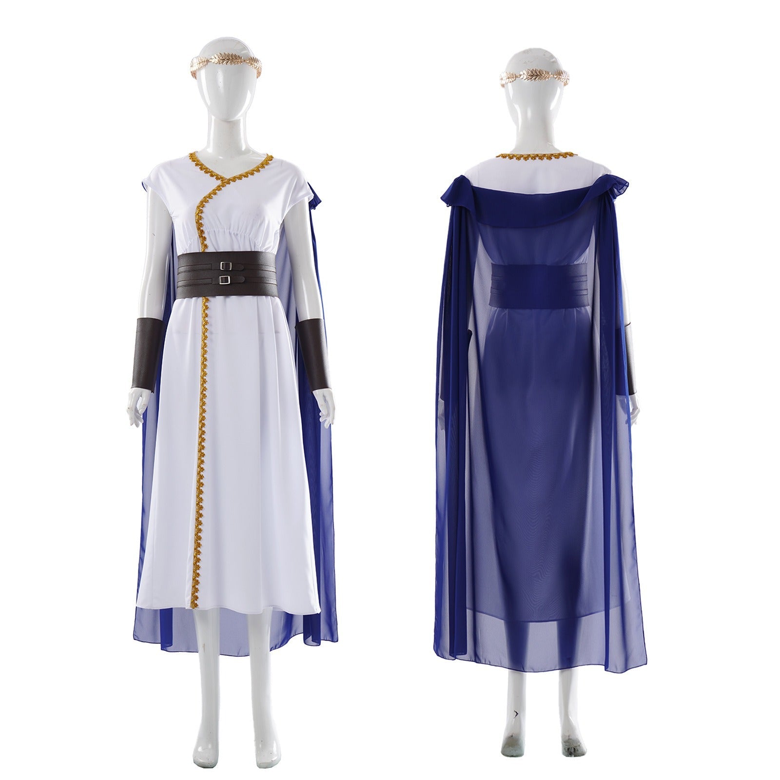 Elegant vintage - inspired goddess dress perfect for Halloween, themed parties, and mythological role - play events. - Coscosmos