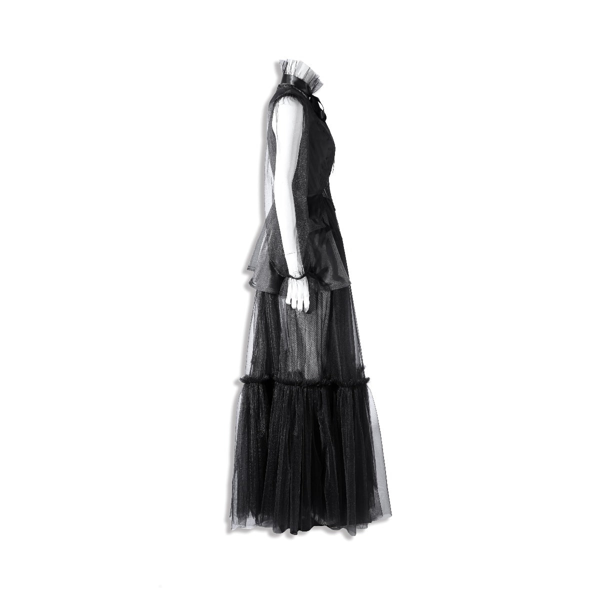 Elegant Wednesday Addams Black Evening Gown Inspired by Wednesday Season 2 - Coscosmos