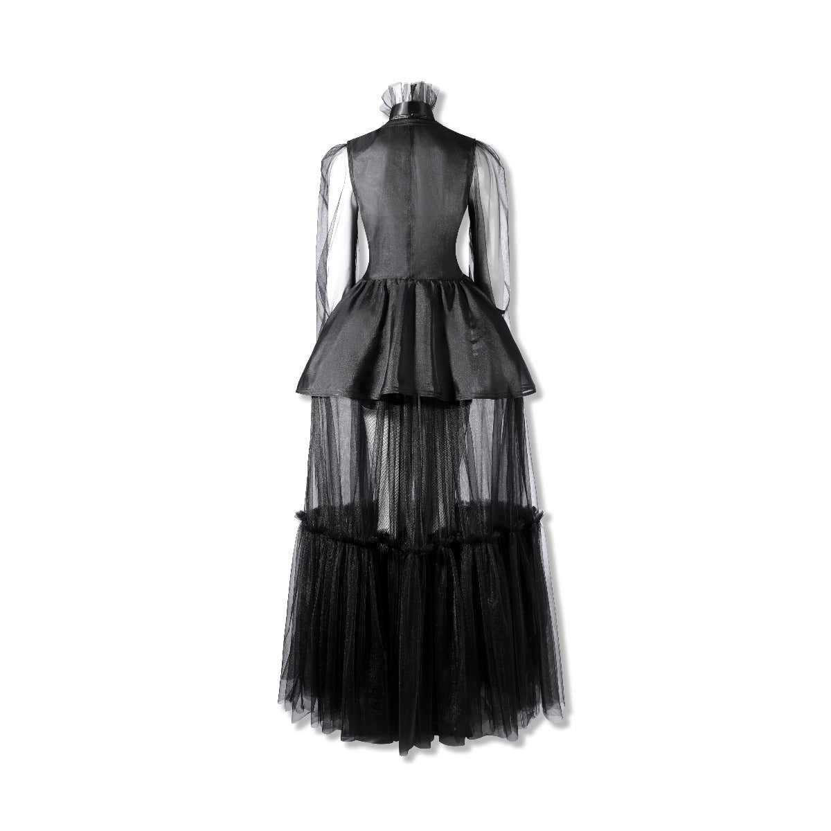 Elegant Wednesday Addams Black Evening Gown Inspired by Wednesday Season 2 - Coscosmos
