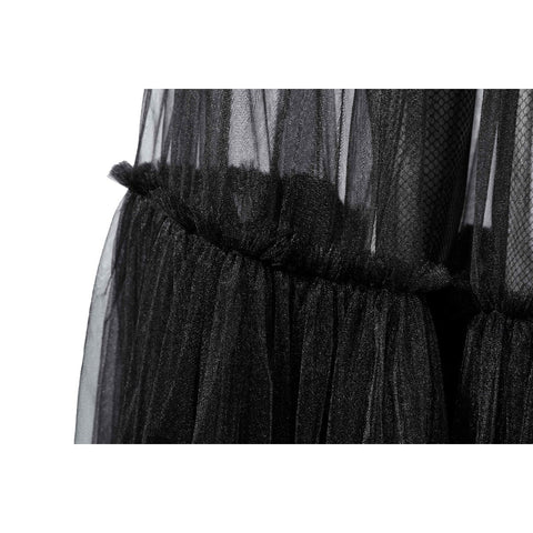 Elegant Wednesday Addams Black Evening Gown Inspired by Wednesday Season 2 - Coscosmos