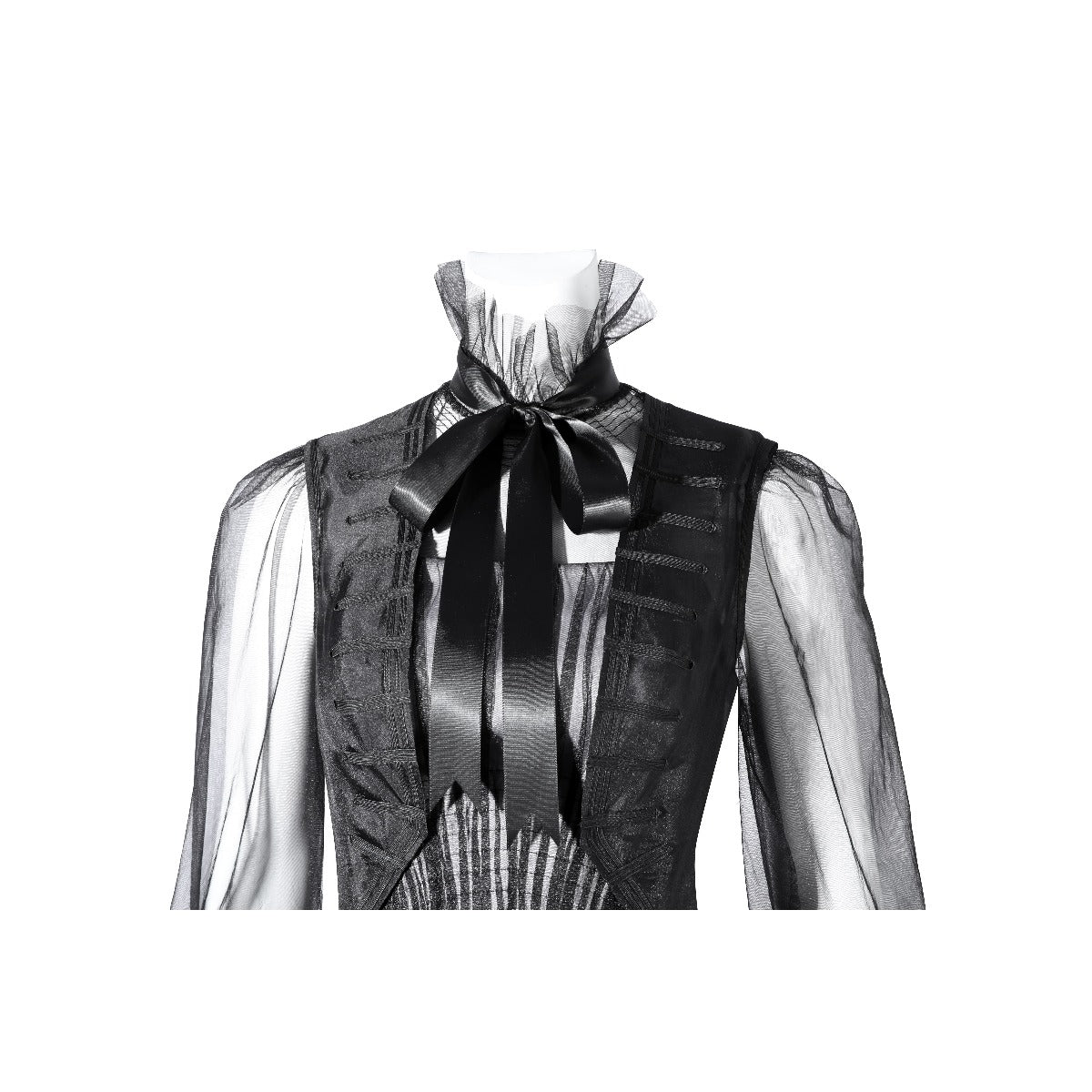 Elegant Wednesday Addams Black Evening Gown Inspired by Wednesday Season 2 - Coscosmos