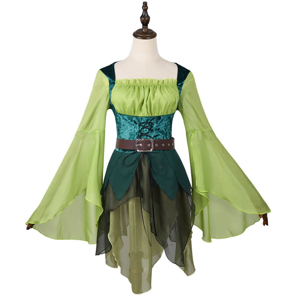 Elegant Women's Medieval The Wizard of Oz Costume Green Dress - Coscosmos