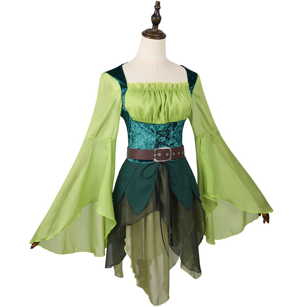 Elegant Women's Medieval The Wizard of Oz Costume Green Dress - Coscosmos