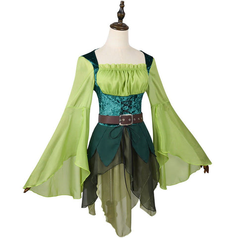Elegant Women's Medieval The Wizard of Oz Costume Green Dress - Coscosmos