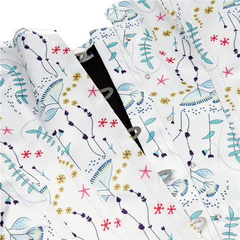 Emily British - Style Printed White Corset Bustier Top Fashion Little Dress - Cosplay Costume - Coscosmos