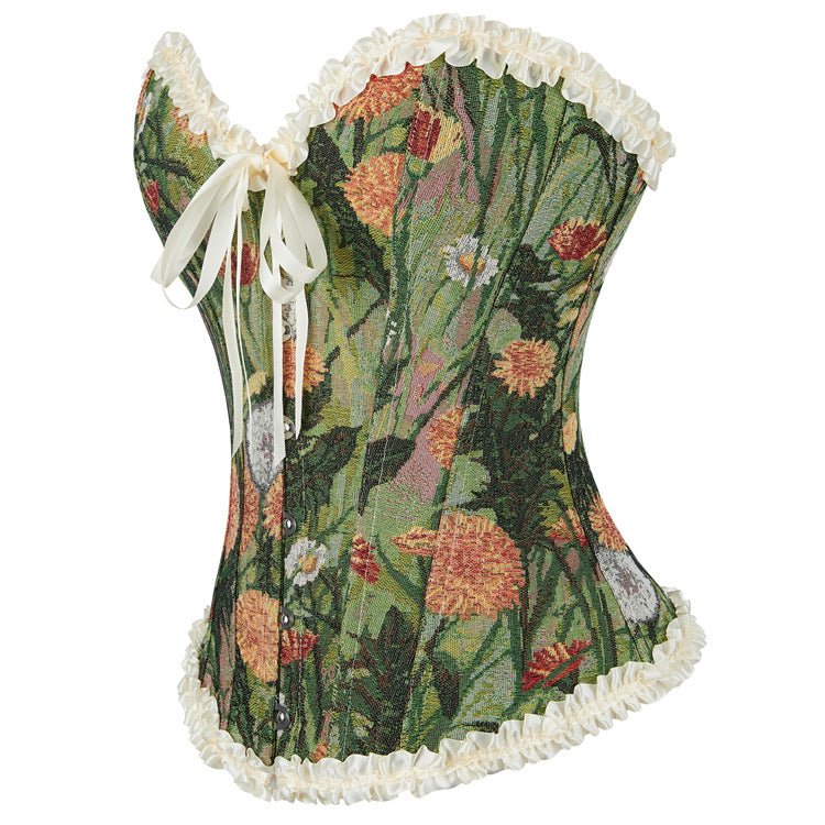 Emily Retro Oil Painting - Style Women's Waist - Cinching Bustier Corset - Elegant Cosplay Costume - Coscosmos