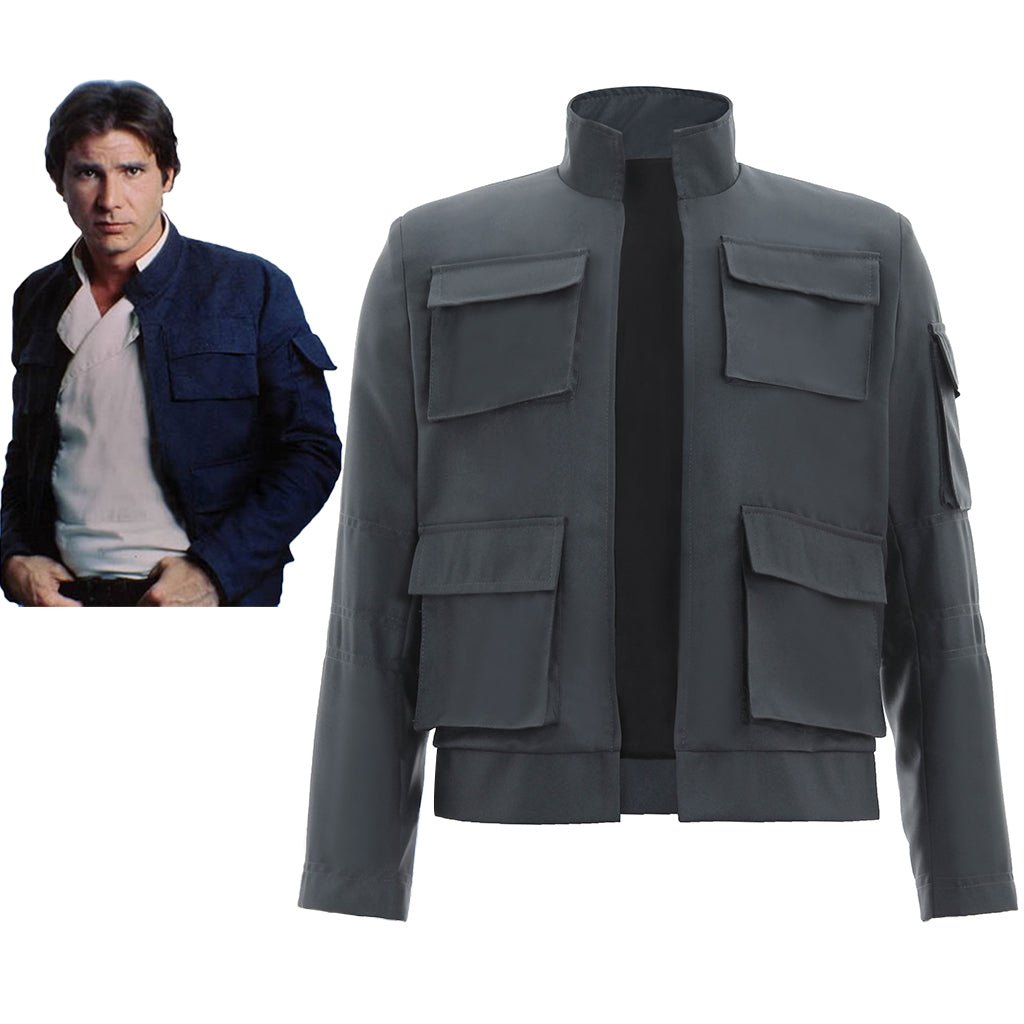 Empire Wars Movie Strikes Back Han Captain Solo Cosplay Costume - Authentic Adult Long Sleeve Coat for Men - Coscosmos