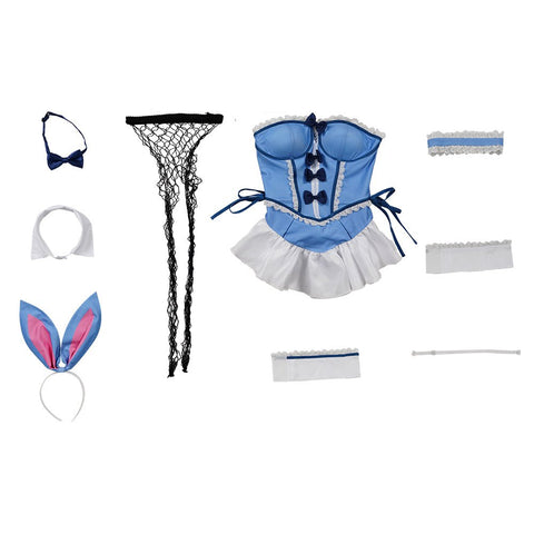 Ensembles Cosplay Costume Blue Bunny Girls Outfits Halloween Carnival Party Suit - Coscosmos