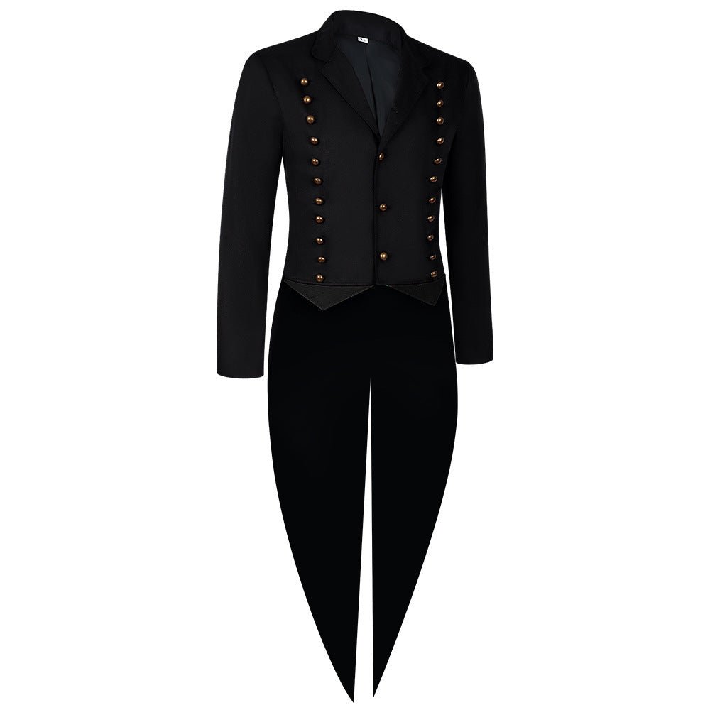 European and American Medieval Foreign Trade Men's Gothic Suit Stage Performance Costume Retro Long Tail Coat - Coscosmos