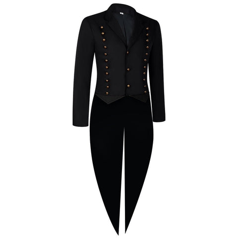 European and American Medieval Foreign Trade Men's Gothic Suit Stage Performance Costume Retro Long Tail Coat - Coscosmos