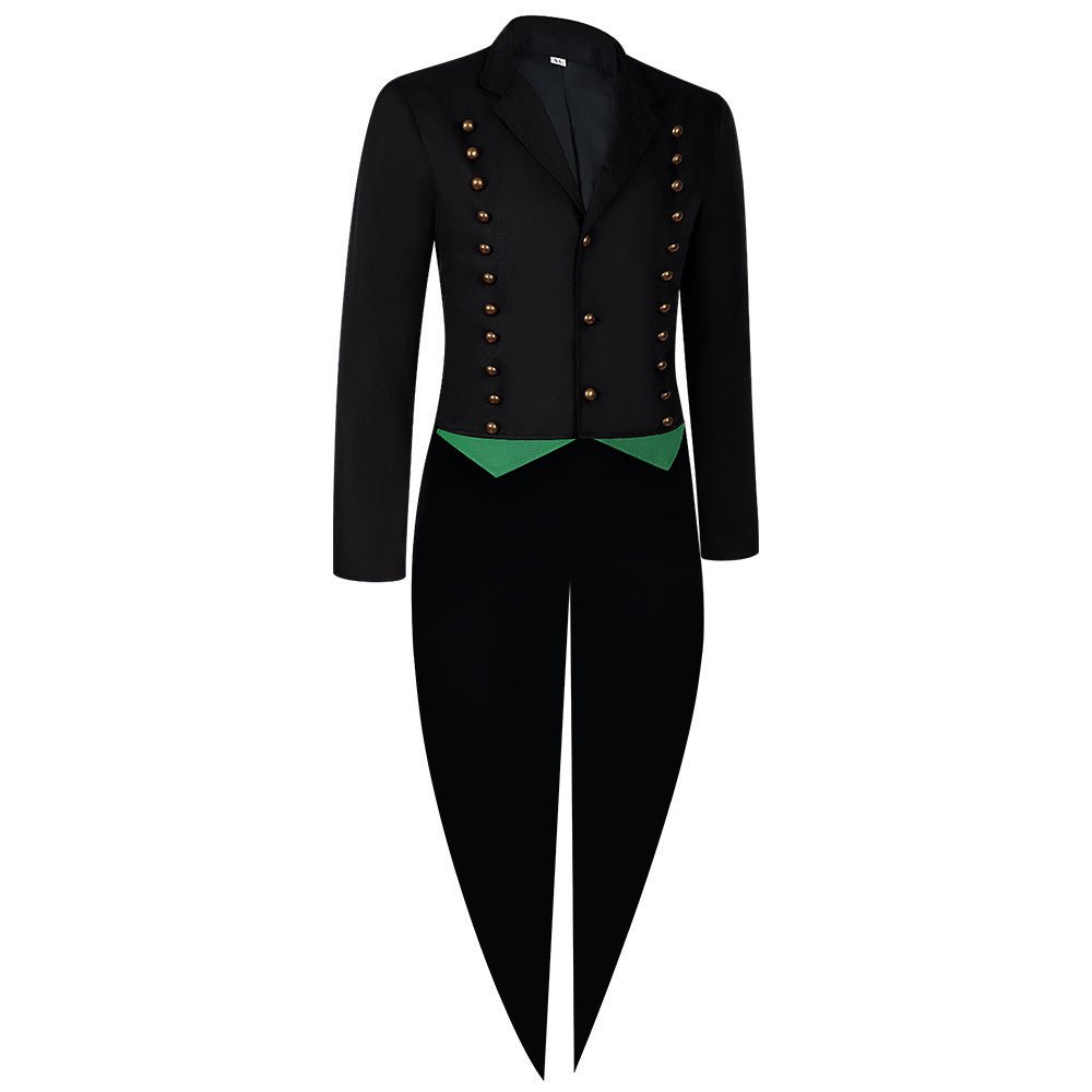 European and American Medieval Foreign Trade Men's Gothic Suit Stage Performance Costume Retro Long Tail Coat - Coscosmos