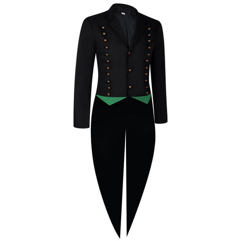 European and American Medieval Foreign Trade Men's Gothic Suit Stage Performance Costume Retro Long Tail Coat - Coscosmos