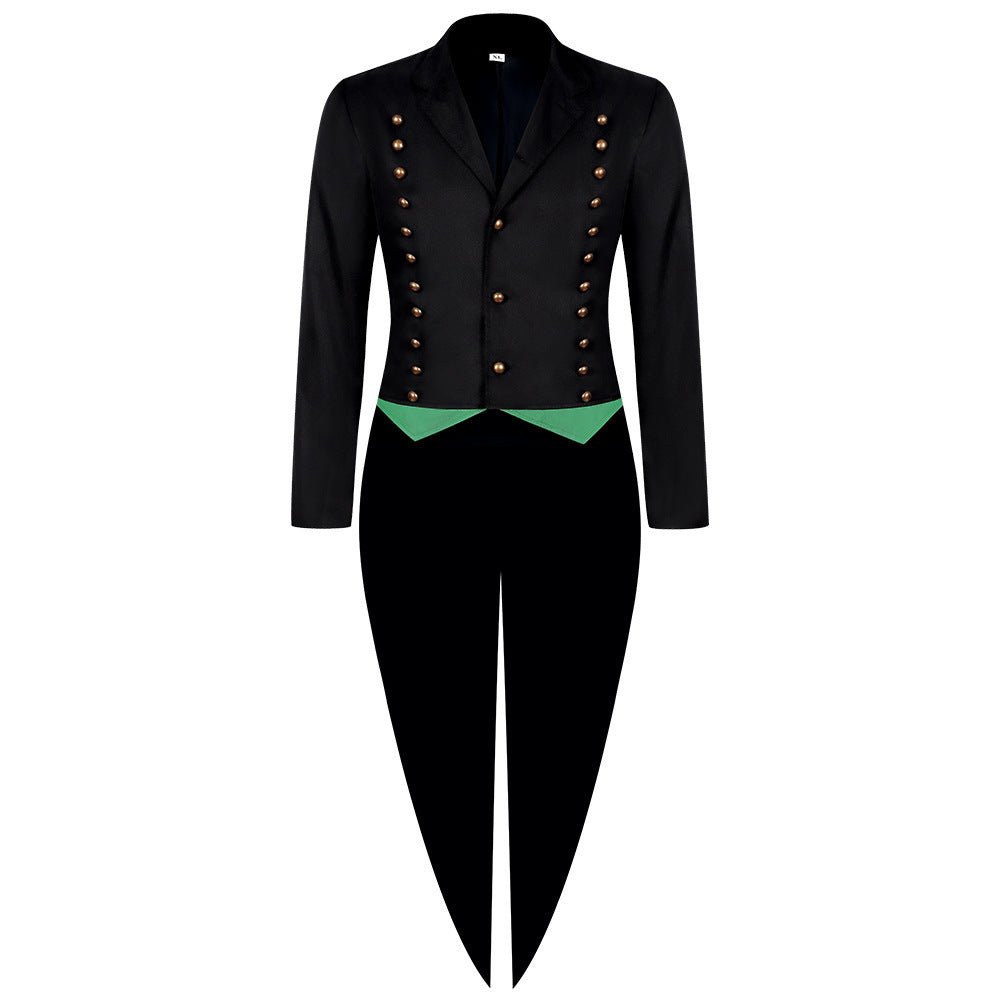 European and American Medieval Foreign Trade Men's Gothic Suit Stage Performance Costume Retro Long Tail Coat - Coscosmos