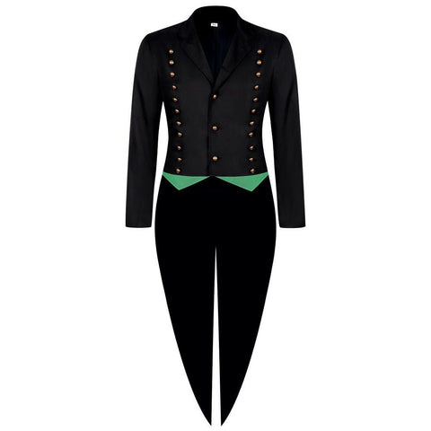 European and American Medieval Foreign Trade Men's Gothic Suit Stage Performance Costume Retro Long Tail Coat - Coscosmos