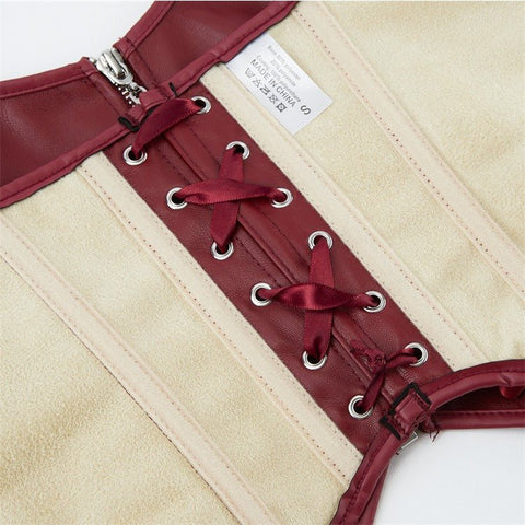 European and American Motorcycle Uniform New PU Leather Halter Zip - Up Women's Corset Top Sleeveless - Coscosmos
